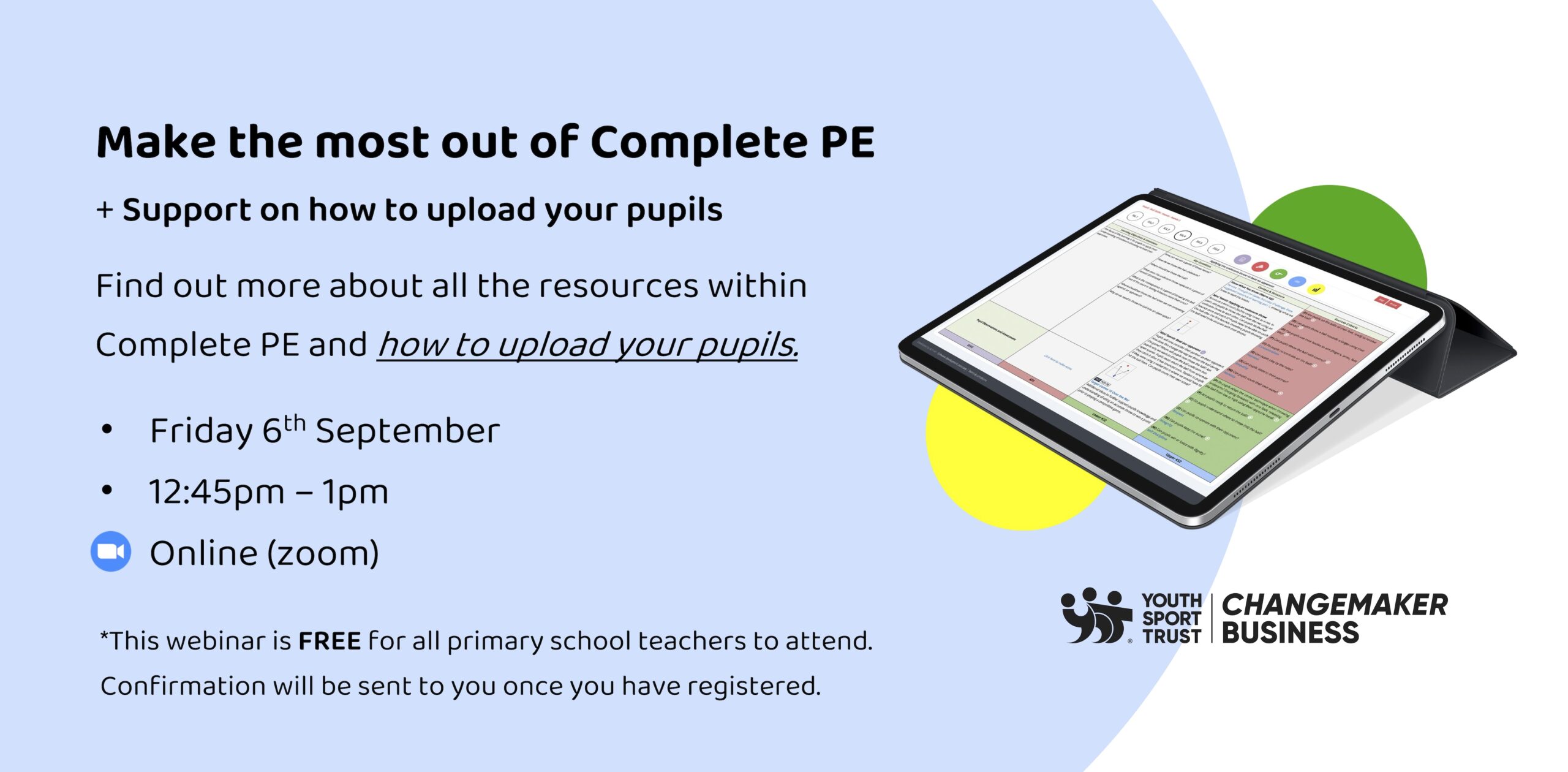 Make the most out of Complete PE + support uploading your pupils